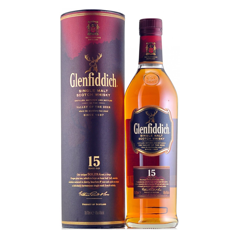 Glenfiddich 15 Year Old Single Malt Whisky 750ml
